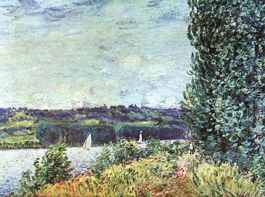 Alfred Sisley : Banks of the Seine, Wind Blowing